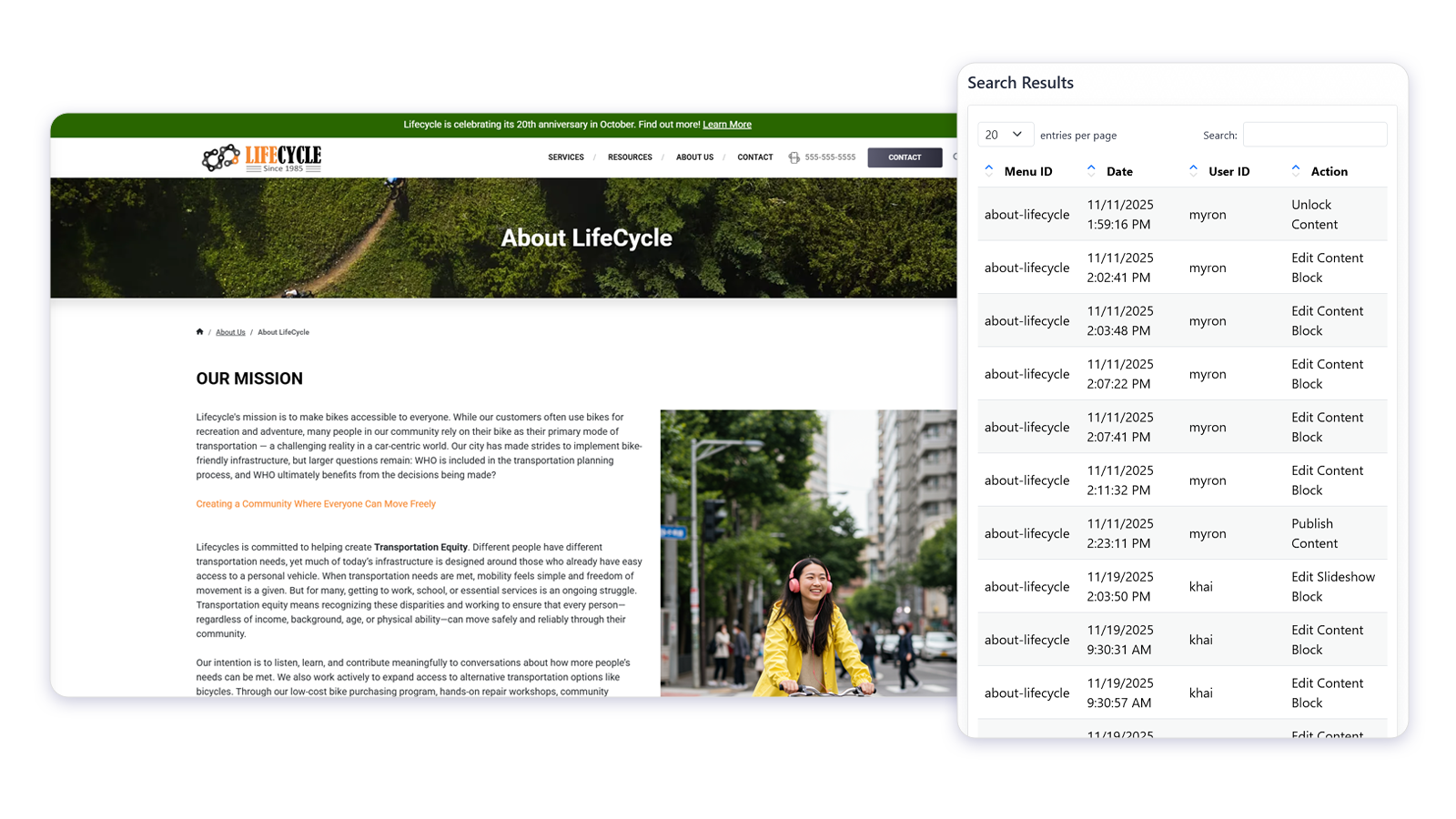 Mobi change log on the Lifecycle site