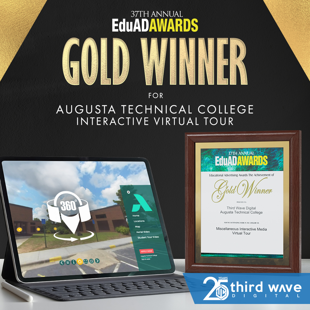Third Wave Digital is EDU Ad awards gold winner for Augusta Technical college interactive virtual tour