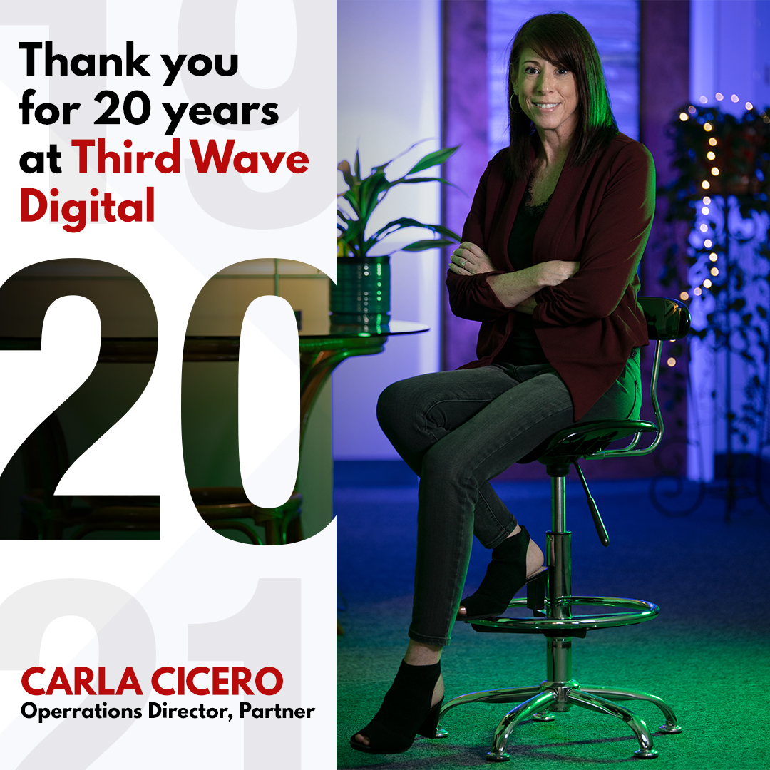 Carla Cicero (operations director and partner) 20th Anniversary at Third Wave Digital