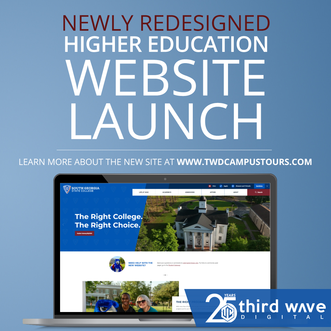 Third Wave Digital newly redesigned higher education website launch for South Georgia State University