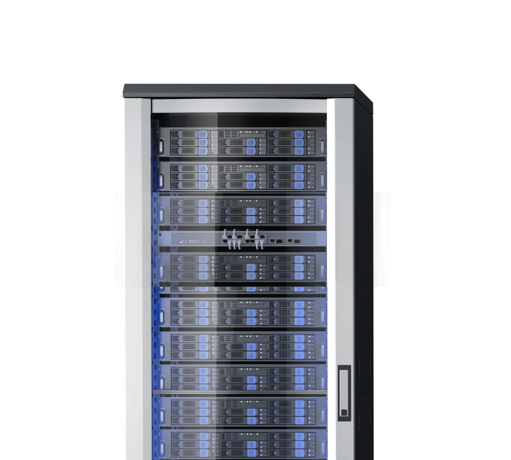 Graphic of secure vertical server rack