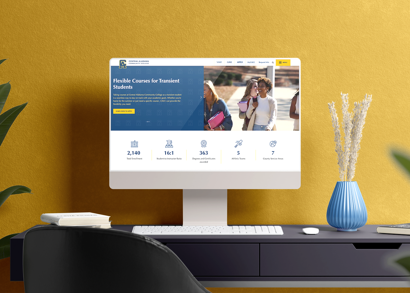 Central Alabama Community College website on desktop